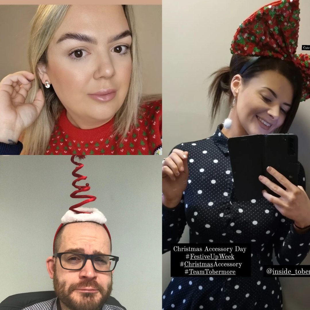 Tobermore's tweet photo. It's Day 2 of #FestiveUpWeek at Tobermore and today our staff are showcasing their Christmas accessories 👒🎅

Check back in tomorrow for Day 3! 

#FestiveUpWeek #Christmas2021 #TeamTobermore https://t.co/HneJrTjs76
