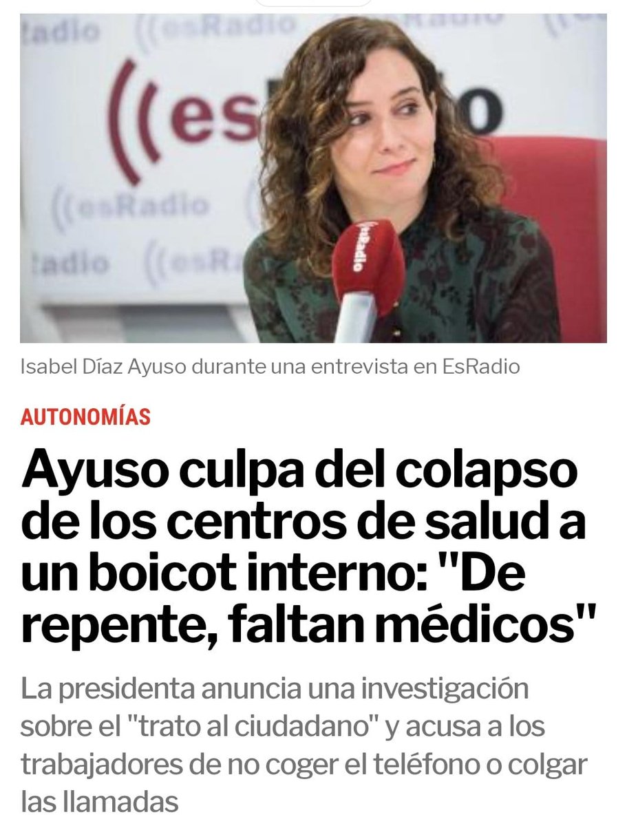 elpcm's tweet photo. 🤬@IdiazAyuso siempre acusa a quien no debe y lo hace a propósito. 

Culpó a los trabajadores del Zendal de un falso boicot y ahora culpa a todas las trabajadoras de la sanidad pública, que llevan 2 años dejándose la vida por nosotras. Ellas nos cuidan, su Gobierno nos abandona😤 https://t.co/XdMlTuQE4A