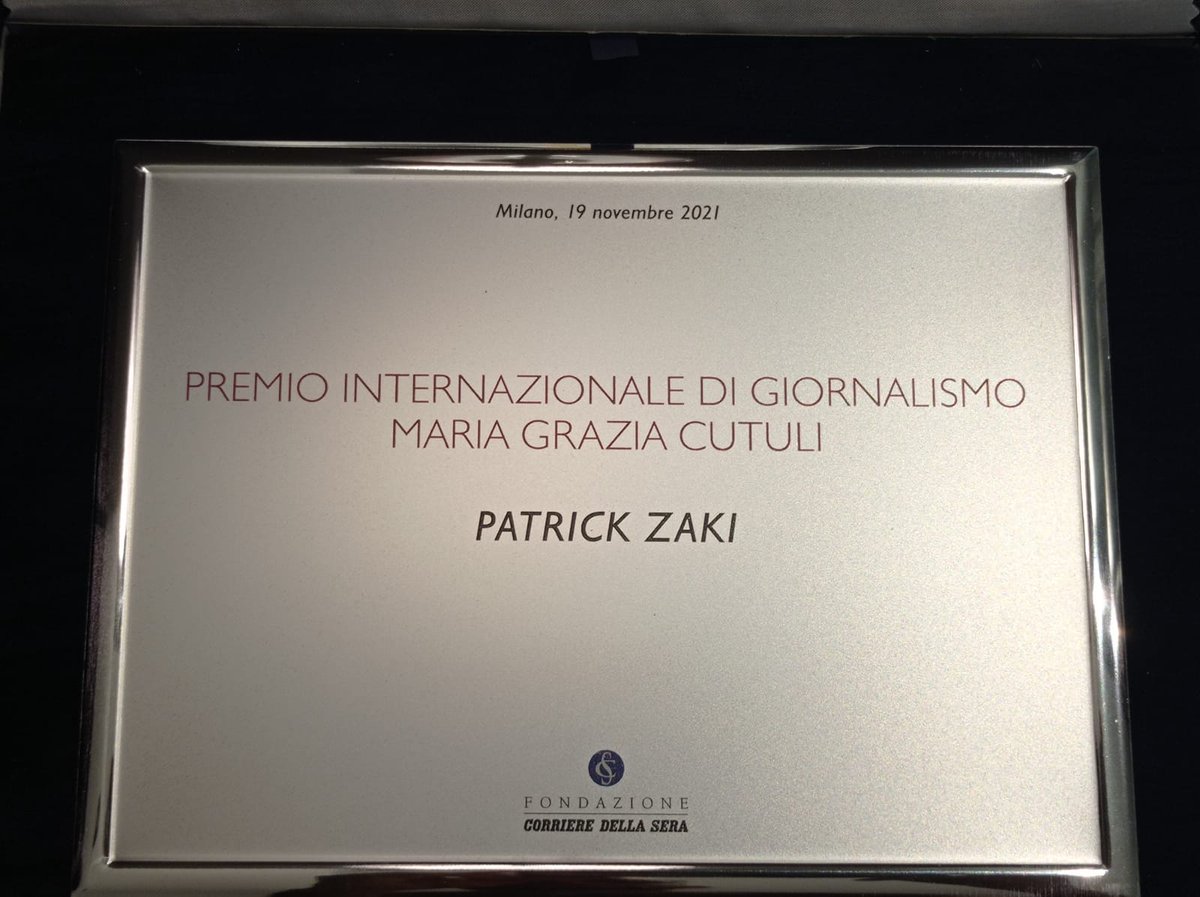 I am humbled by the honourable Maria Grazia Award that <a href="/Corriere/">Corriere della Sera</a>  had generously given me. I was also very touched by the letter that I received from its Editor in Chief. Thank you to the <a href="/Corriere/">Corriere della Sera</a> family, looking forward to meeting you all in person.