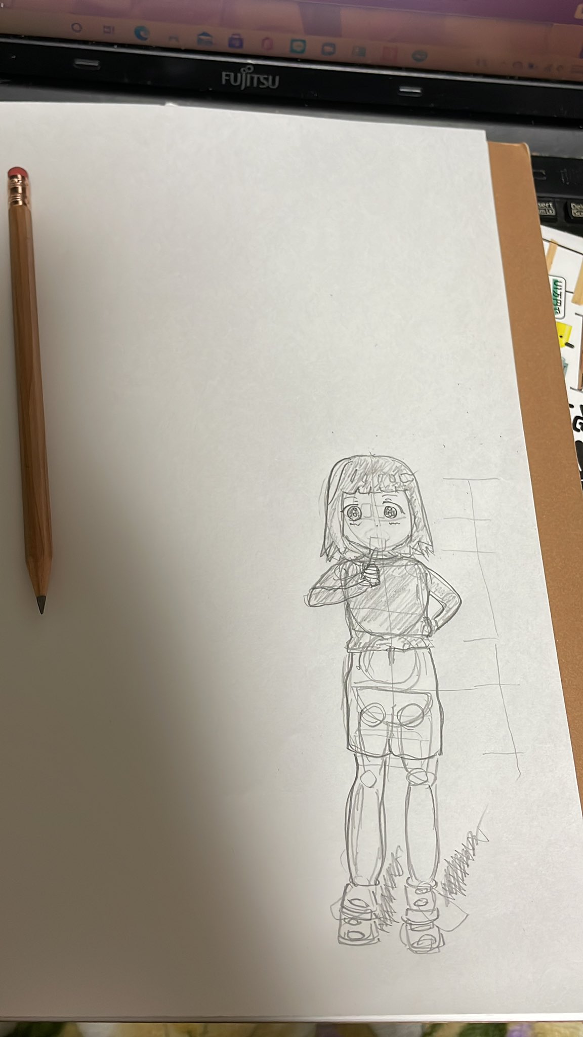 うえしん フリーポーズ集 アイスを食べる女の子 イラスト 身体の構図の勉強として T Co Oscixbh0tm Twitter