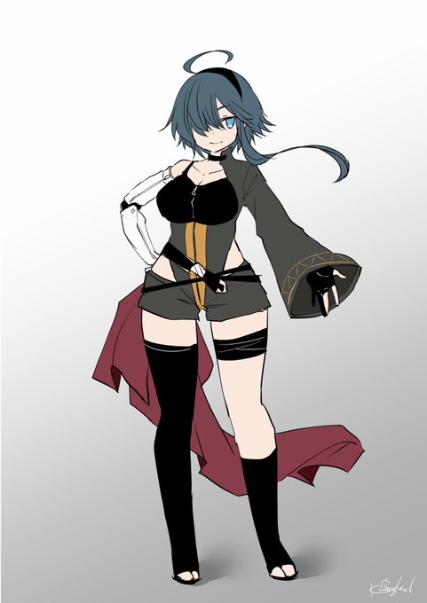 右腕が義手の鬼の子、黄苑 涼(Kion Suzu)。普段は角を隠しているが、能力発動時に角の顕現と髪と目の色の変色が起こる。心因性による失声を患ってはいるが、それなりに元気に過ごしている。 #狐の話 