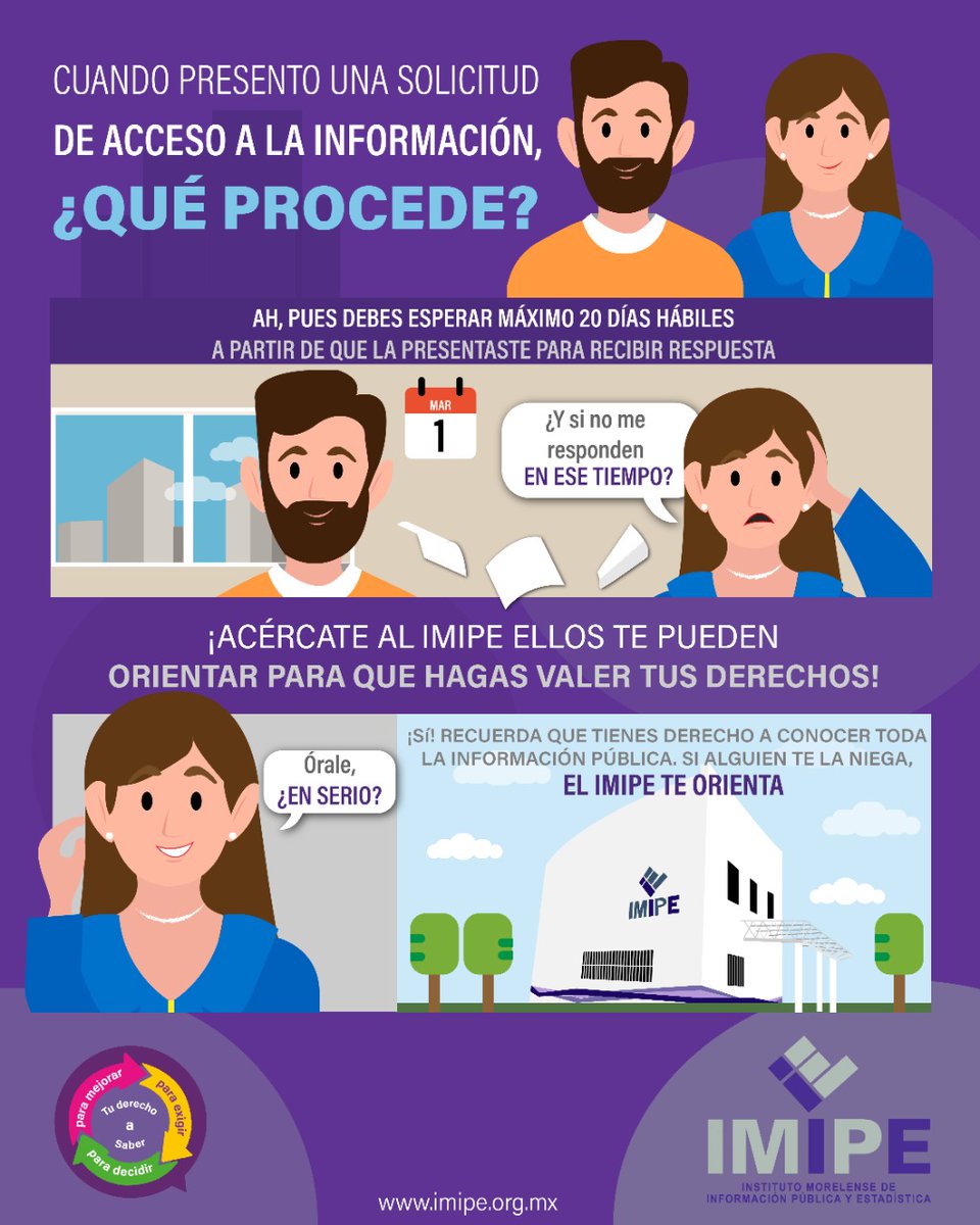 ¡Tu Derecho a saber!
Para: Mejorar.
Para: Decidir.
Para: Exigir.