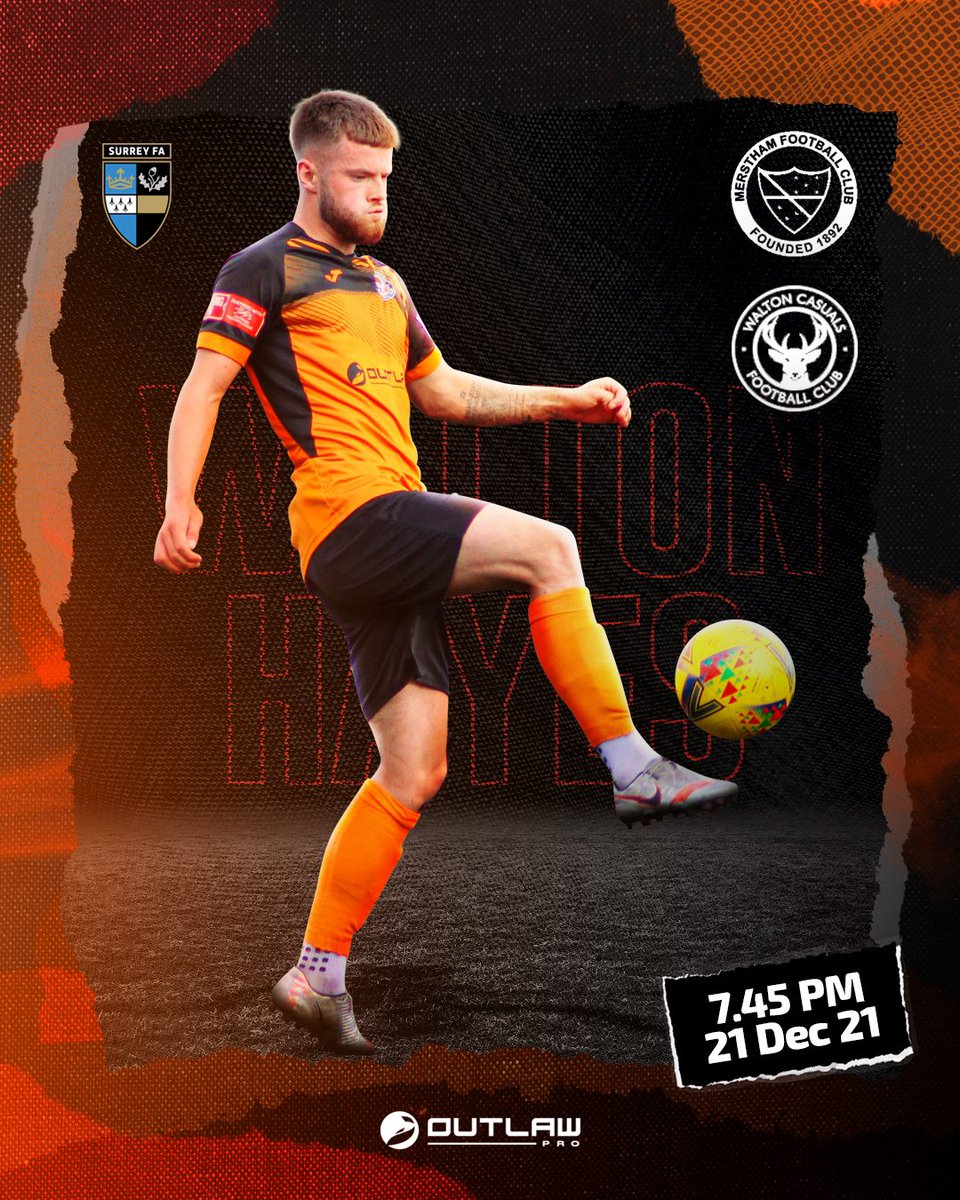 WaltonCasualsFC's tweet photo. 𝐈𝐓𝐒 𝐌𝐀𝐓𝐂𝐇𝐃𝐀𝐘! 🙌⚽️

Tonight we look to extend our Surrey Senior Cup journey as we face Merstham in the Round of 16! 

🆚 @MersthamFC1892 
⌚️ 7.45 PM
🏟 The Moatside 
🎟 Tickets sold at the Turnstile  

( Winner plays @wokingfc at Home! )

#ComeOnYouStags 🧡🦌 https://t.co/97BOBdNqma