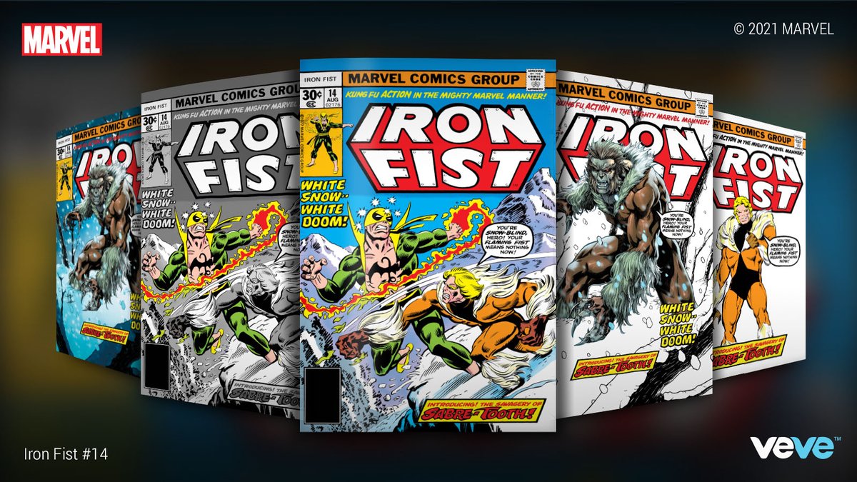 30 MINUTES!

First Appearance of Sabretooth! <a href="/Marvel/">Marvel Entertainment</a>’s Iron Fist #14 features VeVe Exclusive Rare &amp; Ultra Rare covers by Creees Lee. Drops in blind box format at 8AM PT.

Details: bit.ly/3J4T6UU

#MARVELxVeVe