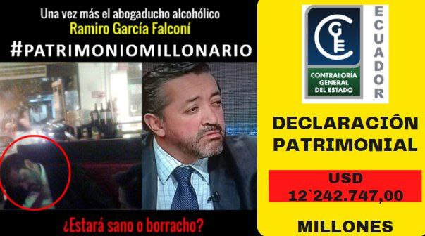 #Atencion Este señor debe urgente ser investigado, lo de borracho puede pasar pero, el hecho de enriquecerse a costilla del pueblo no tiene perdón, 12 millones en patrimonio es algo increíble <a href="/ContraloriaECU/">Contraloría Ecuador</a> <a href="/FiscaliaEcuador/">Fiscalía Ecuador</a> <a href="/RC5Oficial/">Revolución Ciudadana</a> <a href="/MashiRafael/">Rafael Correa</a> <a href="/RafaelDeEcuador/">Quiteño y Libre</a> <a href="/UAFE_EC/">Unidad de Análisis Financiero y Económico</a>