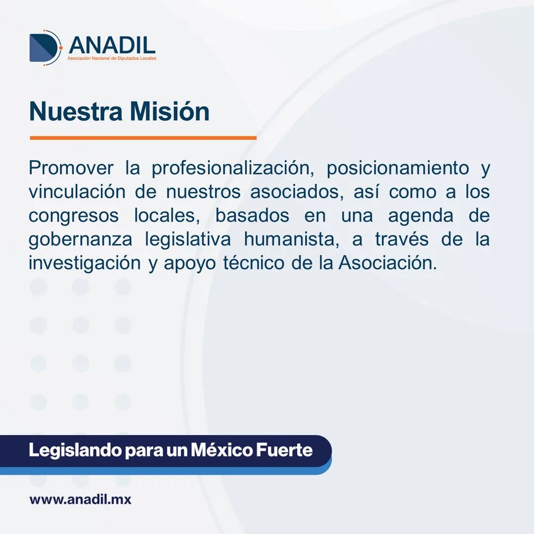 #LegislandoParaUnMéxicoFuerte | ¡Conoce nuestra #Misión!  💯

<a href="/EnriqueVargasdV/">Enrique Vargas Del Villar</a> Dip. Local en el Edo. Mex. y Pdte. de <a href="/ANADIL_Mx/">ANADIL</a>