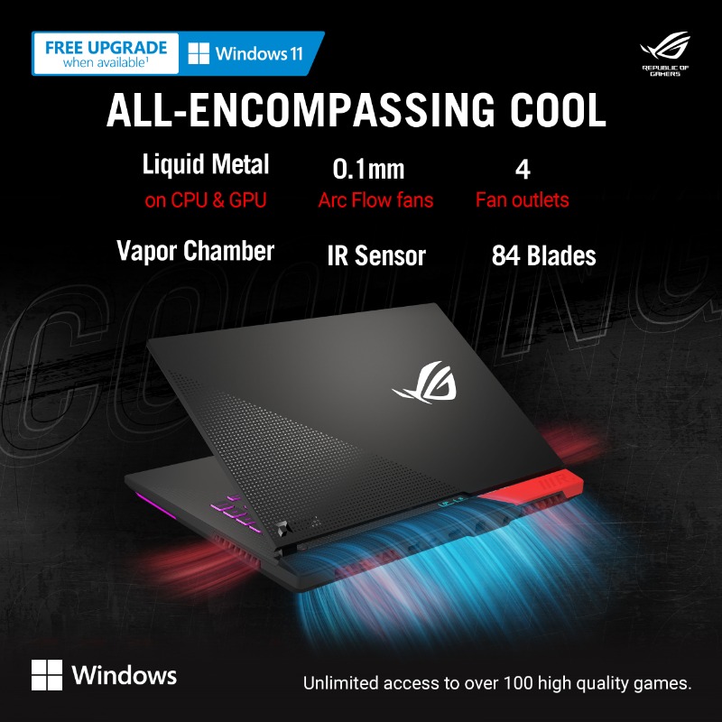 ASUS_ROG_IN's tweet photo. Go all-in on AMD with the latest AMD Ryzen™ 9 5900HX CPU and AMD Radeon™ RX 6800M GPU along with AMD Smart Shift Technology to amp up your entire gaming experience with the slick and sporty ROG Strix G15 Advantage Edition.

#ROG #ROGIndia #StrixG15 #Gaminglaptop