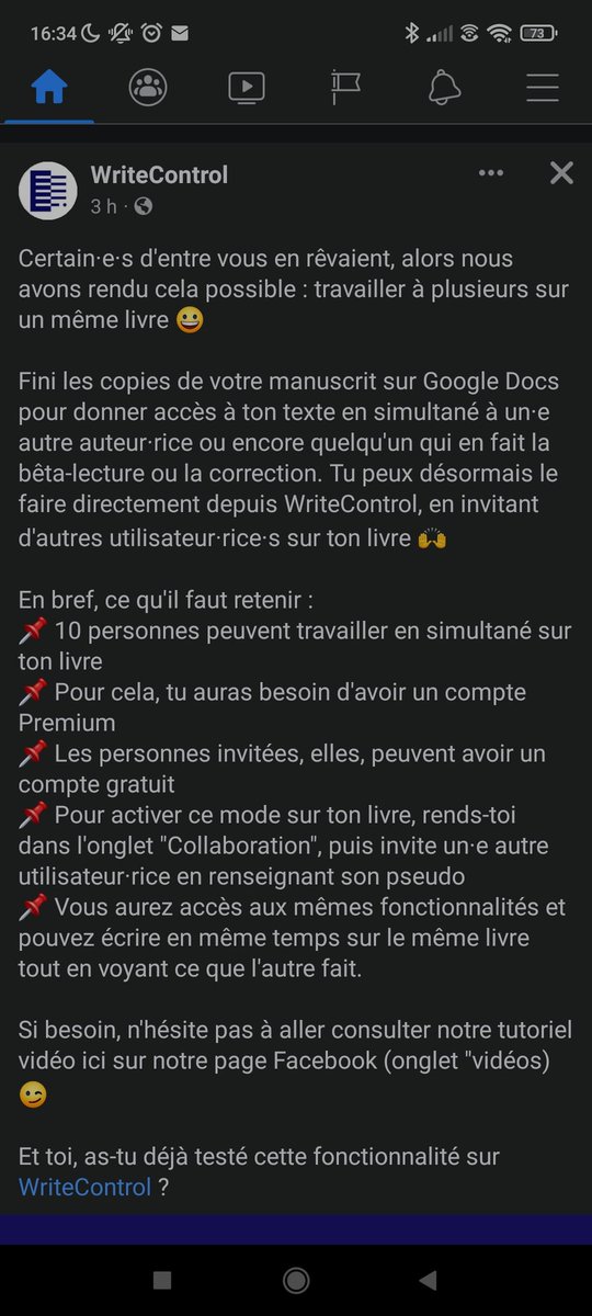 EllaSawyerBooks's tweet image. @writecontrol a lancé le mode "Écriture collaborative" sur leur site 😍😍😍