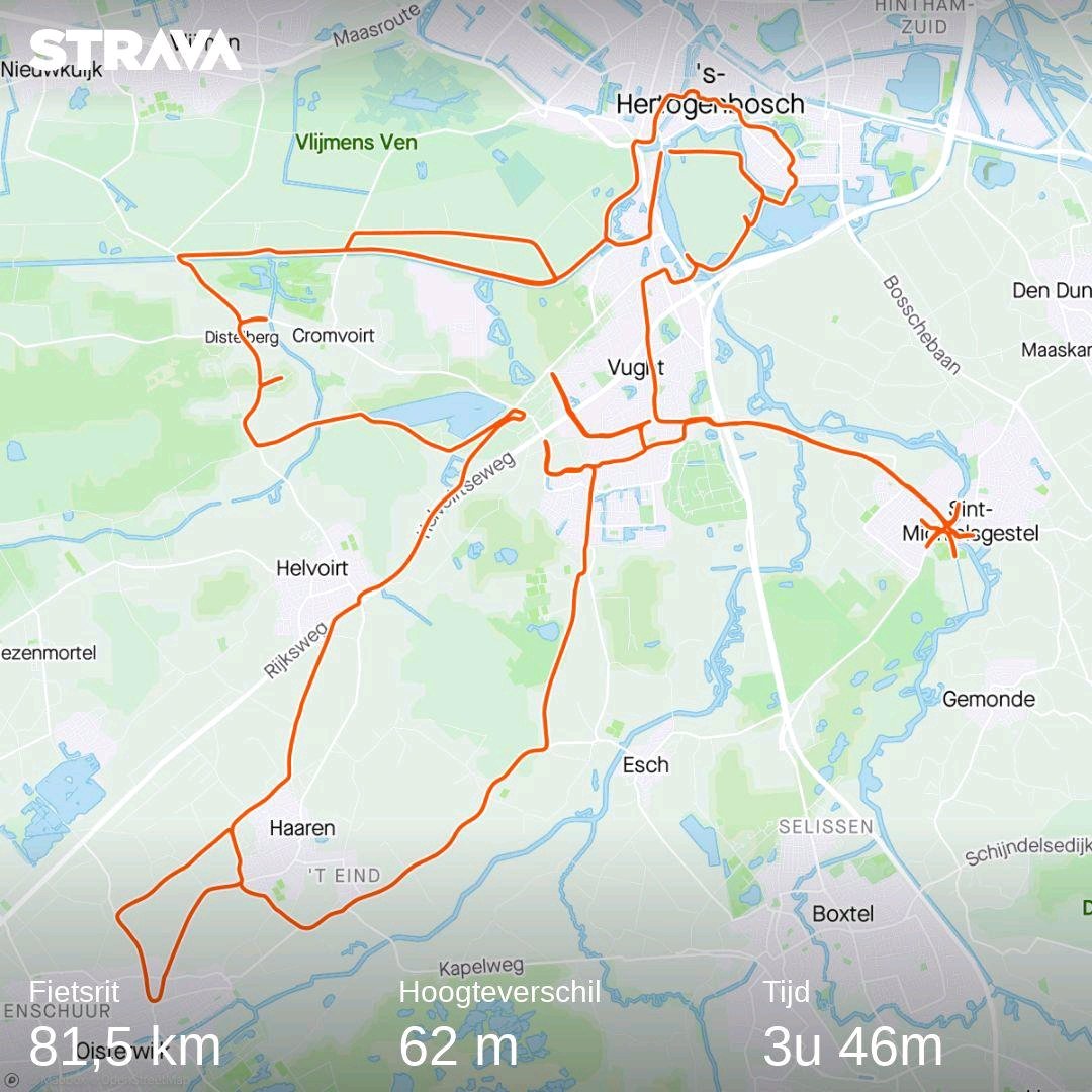 Fijne feestdagen en een heel erg gezond, gelukkig en sportief 2022 allemaal! #stravart #hetiskoers #gpsart #strava #mtb #Christmasride #HappyHolidays strava.com/activities/641…