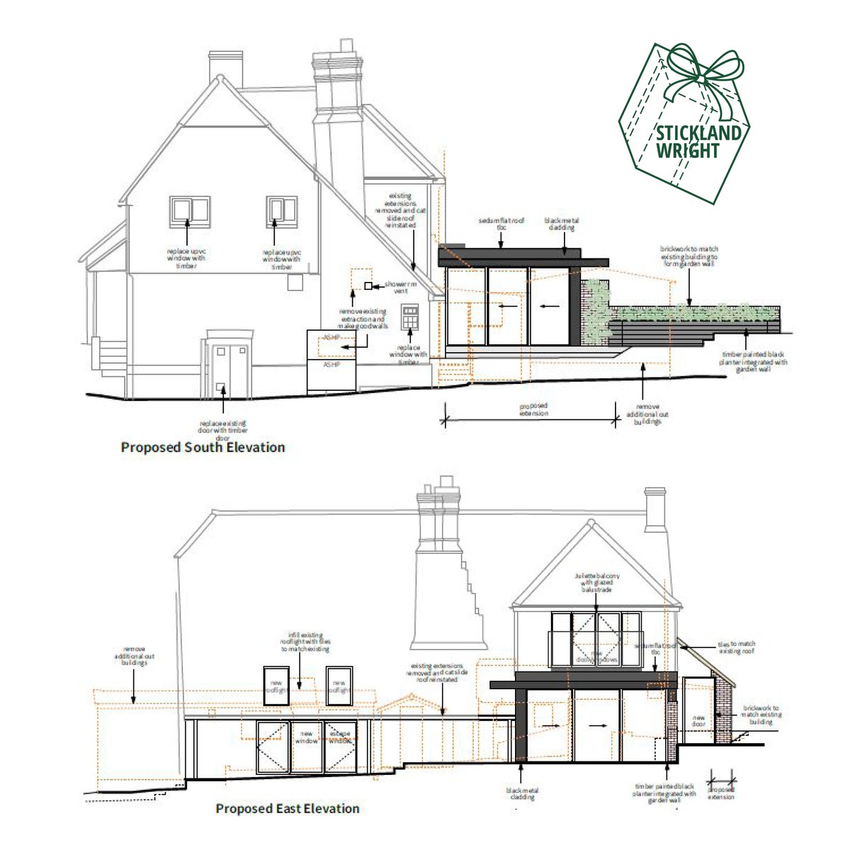 **Planning Approved **
for the demolition of the existing rear unsympathetic extensions and cabins and add a new contemporary single storey extension which will create a new open plan living space facing the extensive views over the weald countryside. 
#PlanningApproved #Heritage