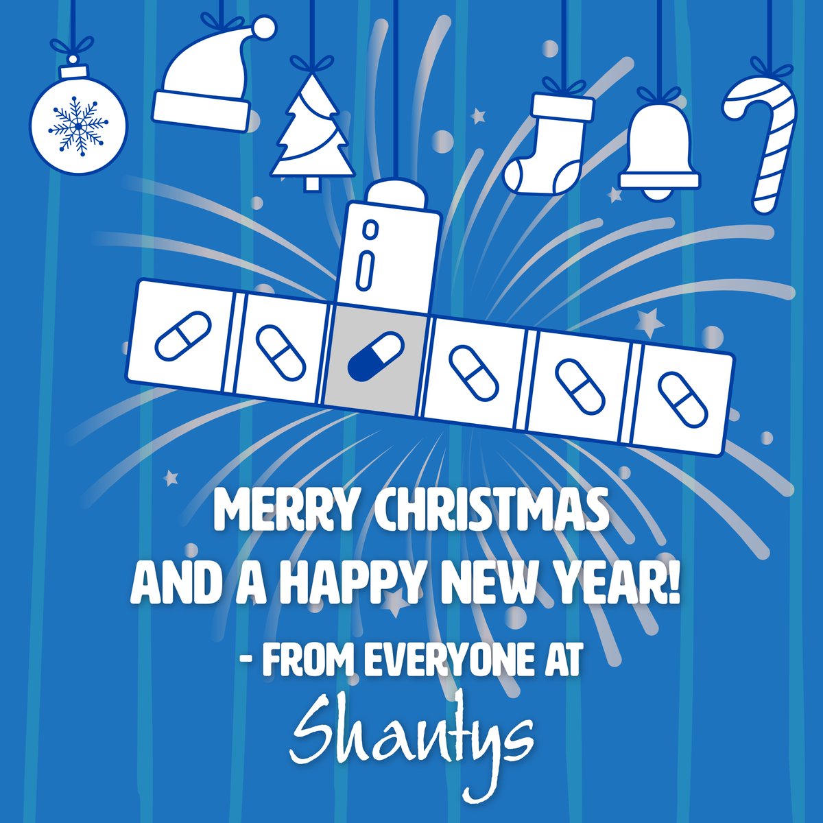 shantysltd's tweet photo. We wish you happy holidays and a merry Christmas - from all of the Shantys team! 🎄

We look forward to what next year brings, and we hope you'll join us in revolutionising pillboxes and more! https://t.co/0x5W37tmLW