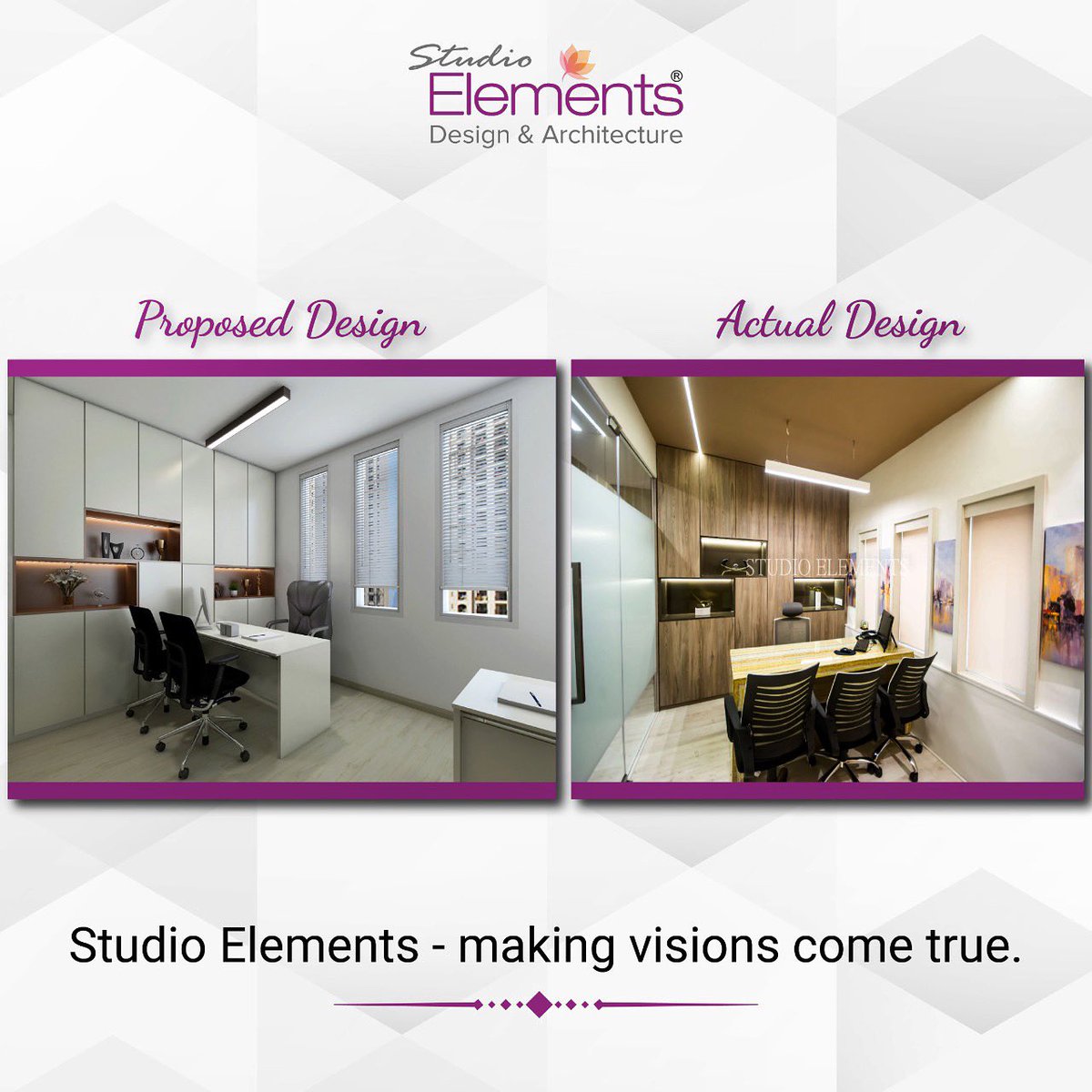 StudioElement_T's tweet photo. What we envision we make sure we achieve it. Studio Elements wouldn’t have been able to make it without the immensely supportive and hardworking team headed by Trupti Puranik.

#Studioelements #Teamwork #architecture #livingroominterior #happyclients #interiorsdesing #designer https://t.co/9NFv1VL8MM