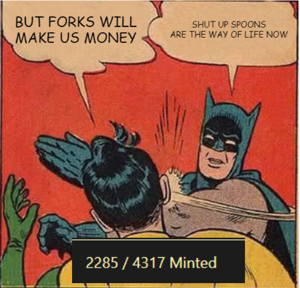 50% broken 🥳 The majority of Inverted and Wild Diamond spoons that get you a special role in <a href="/ConcaveFi/">Concave</a> discord are in the second half of the mint, do with that info as you please👀
theconcavespoons.art