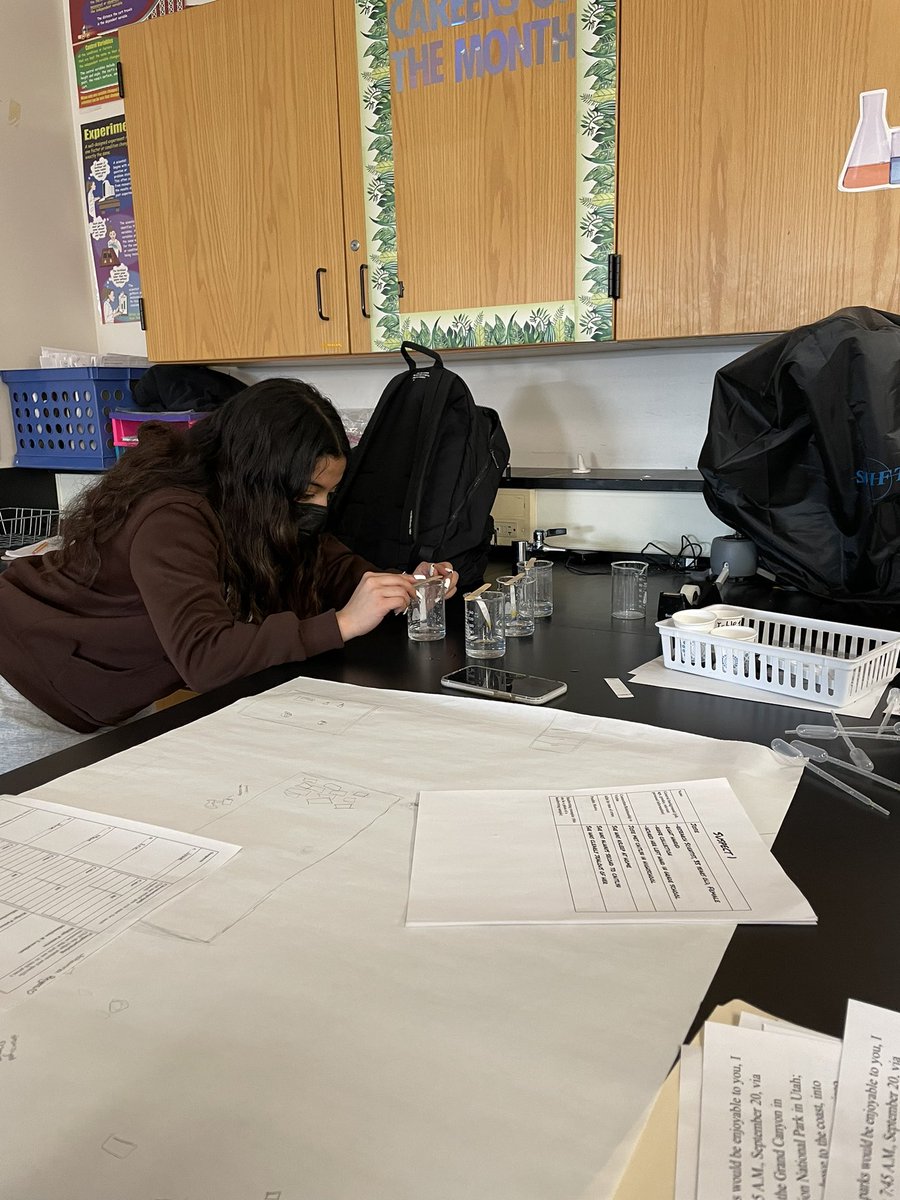 Time to solve the final crime scenes! Students switched tables to solve a crime another group designed and set up evidence for. 👍