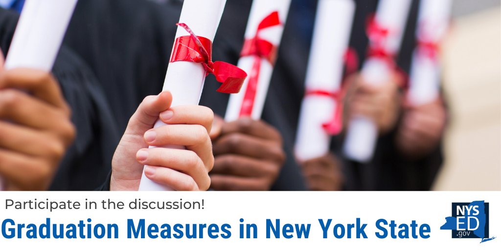 NYSEDNews's tweet photo. NYSED is inviting public comments on what it means to obtain a high school diploma in NYS and what that diploma should signify to ensure educational excellence and equity for all students. Participate in the discussion via ThoughtExchange: https://t.co/QR1c7s5Sr5 #NYSGradMeasures https://t.co/HhJcak0qsI