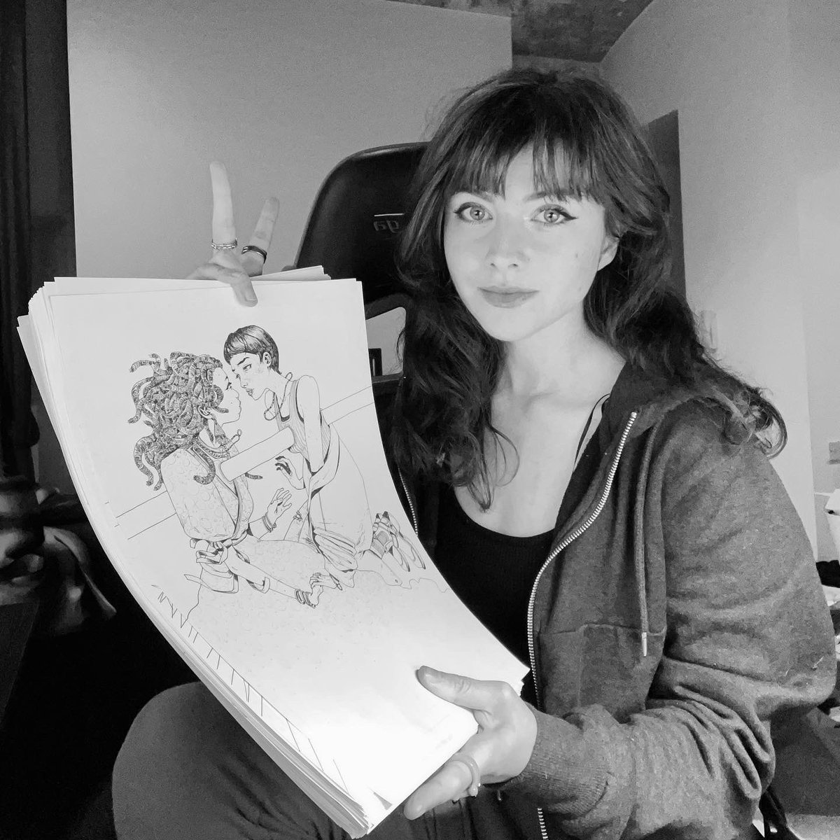 zoethorogood's tweet photo. I finally finished drawing RAIN! 5 issues, around 120 pages, done! Issue 1 will be released Jan 12th from Image Comics. I want to say nice things about this project but mainly I’m too hyped to order some sushi and play some fuckin games right now so I’ll spew some words later!! https://t.co/thqZjggjht