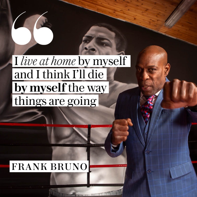 TelegraphSport's tweet photo. 🥊  Frank Bruno is the man who brought joy to millions but today, he just wants the quiet life.

Former world heavyweight champion speaks to @GarethADaviesDT on battling his mental health demons, why Tyson Fury deserves his success and missing his old pal 'Arry ⤵️