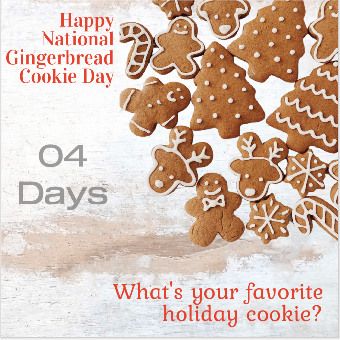 stella_brie's tweet photo. Happy National Gingerbread Cookie Day! My mother loves gingerbread cookies and always bakes them. My favorite though are cookies with icing. Seriously good. What's your favorite holiday cookie? Only 4 days!

#indieauthor #stellabrie #fourdaysuntilChristmas #holiday https://t.co/9Fobv48p2x
