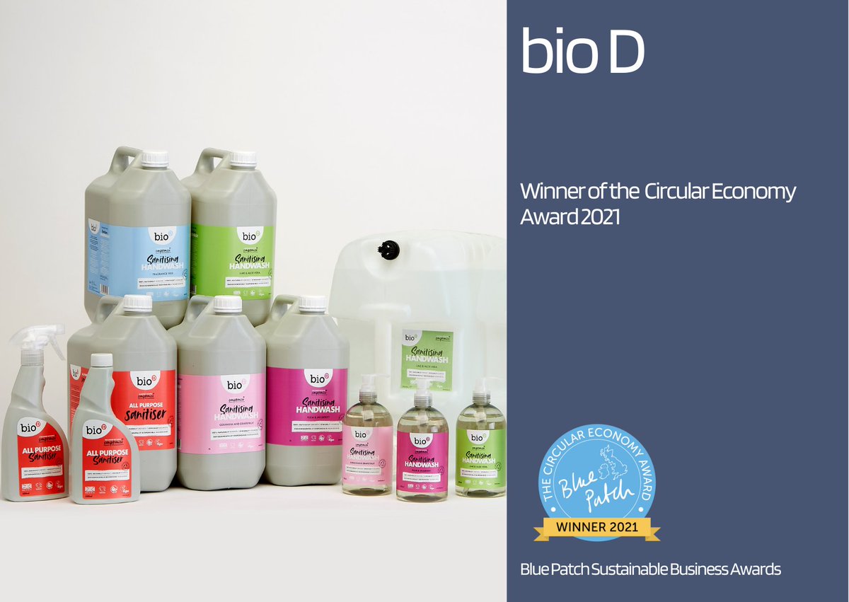 thebiodcompany's tweet photo. Weโre so delighted to announce that weโve won not one, but two awards in the @BluePatchTeam Sustainable Business
Congrats to all of the amazing finalists and for everyone who has voted, it means the world to us๐
#sustainablebusiness #ecofriendly #smallbusiness #bluepatchawards https://t.co/3ExBootFXN