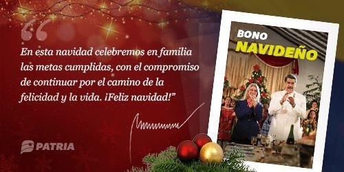 #ATENCIÓN Inicia la entrega del #BonoNavideño2021, enviado por nuestro Presidente @NicolasMaduro a la familia venezolana. La entrega tendrá lugar entre los días #21Dic al #25Dic de 2021.