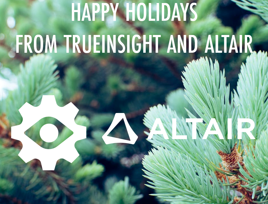 TrueInsight_io's tweet photo. No matter how you spend your holiday season, we hope you stay happy and safe! We are beyond grateful to be able to work with some of the best customers around. Happy Holidays!

#Altair #HappyHolidays #TrueInsight https://t.co/D95Mv6hhiK