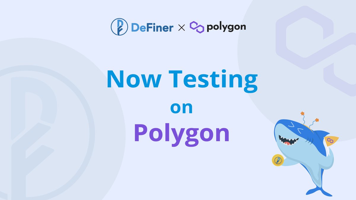 DeFinerOrg's tweet photo. DeFiner is now in testing mode on @0xPolygon 💜We are very excited to kick off the testing stage on #Polygon and looking forward to expanding the #ecosystem together. 
👀Check out the testing site at https://t.co/PsbStfucey
@Polygon_Space1 @QuickswapDEX @TorusLabs @CrystlFinance https://t.co/CWQbLGuAJK