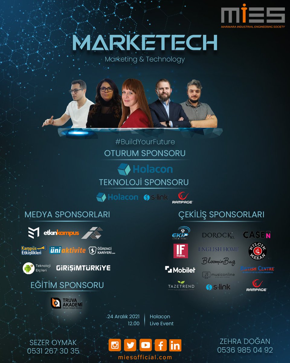 Teknoloji ve pazarlamanın günden güne geliştiği ve değer kazandığı bu dönemde sen de bu değişimin takipçisi olmak, geleceğini inşa etmek için MarkeTech'i kaçırma! 🌎

#buildyourfuture 🏙️

📆 24 Aralık Cuma
⏱️ 12.00
📍 Holacon Live Event