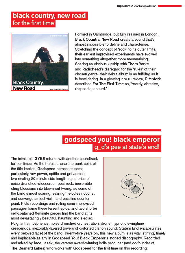 FOPPofficial's tweet image. Some more of our absolute favourites from this year, today we've got @BCNRband with "For The First Time" and Godspeed You! Black  Emperor with "G_d’s Pee at State’s End!"

#foppreport #gettofopp