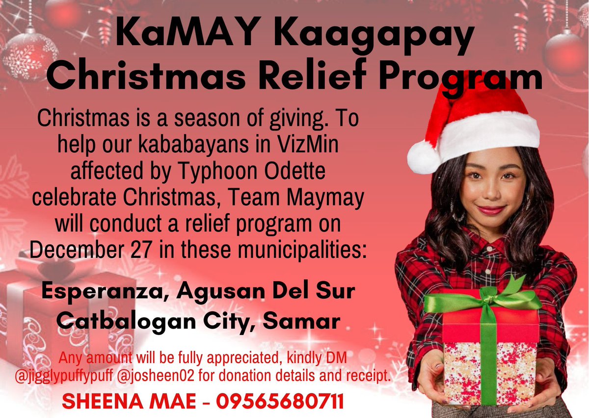 izzuuuhhh's tweet photo. 1 RT = 10 PHP
1 reply = 5 PHP
1 like = 1 PHP

Until 23rd December, 12AM UK time. All generated RTs, likes, and replies will be converted into donations for Team Maymay’s Christmas charity project. 

#MaymayEntrata @maymayentrata07 https://t.co/ASiFxnop9S