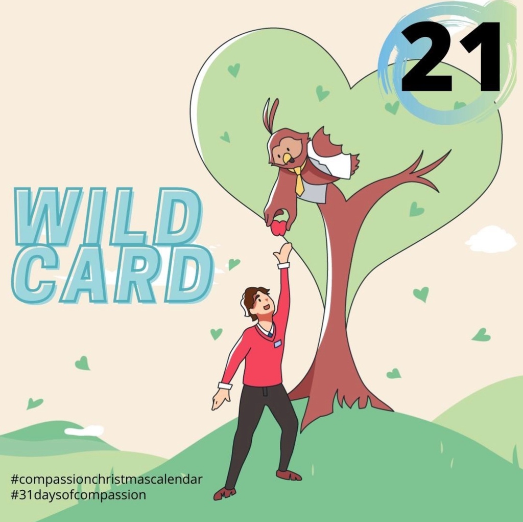CRLinaction's tweet photo. #WILDCARD! With 4 days left to #Christmas - how are you going to go rogue with #Compassion today? Maybe decorate your sister's room in lights? Make a song on #tiktok for your #mother. How could you go #aboveandbeyond today? #31daysofcompassion #compassionchristmascalendar #GoWild https://t.co/DQ5RSaf9E3