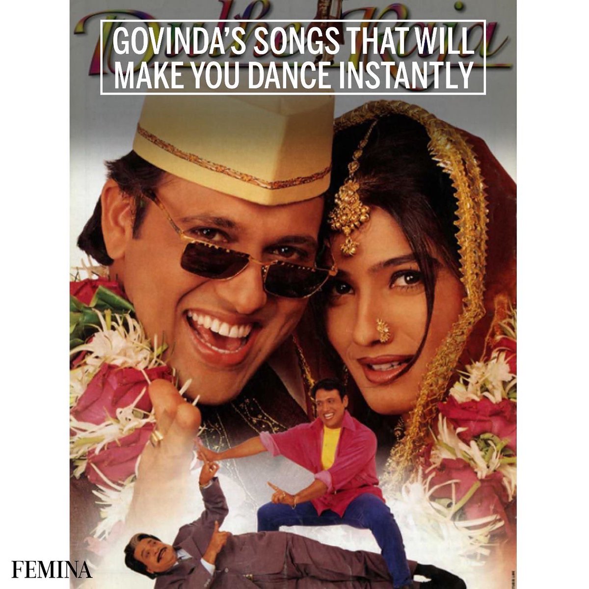FeminaIndia's tweet photo. These songs featuring the one and only, @govindaahuja21 are guaranteed to put you in a massst mood! 🕺🏽
.
.
.
#FeminaIndia #Entertainment #music #bollywoodmusic #bollywoodsongs #govinda #govindasongs #90smusic #2000smusic #dancenumbers #dance #nostalgia https://t.co/ighBVJPSJR