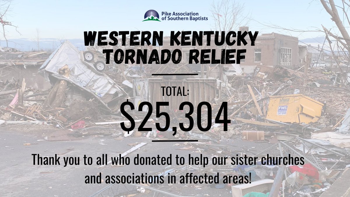 Thanks to all who donated to our Western Kentucky Tornado Relief fund!