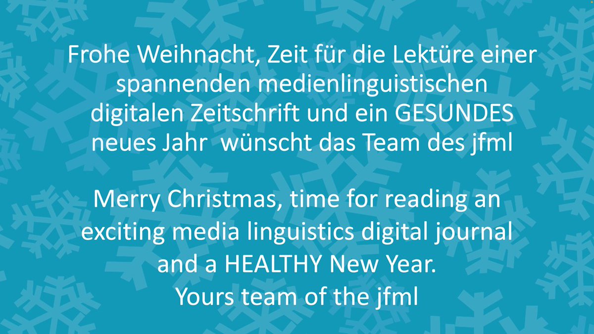 jfml_journal's tweet photo. Mit herzlichen Grüßen aus der Redaktion des jfml und den besten Wünschen für das bevorstehende Jahr! 🎄 With warm greetings from the jfml editorial team and best wishes for the year ahead! 🙂 https://t.co/akairWavCX