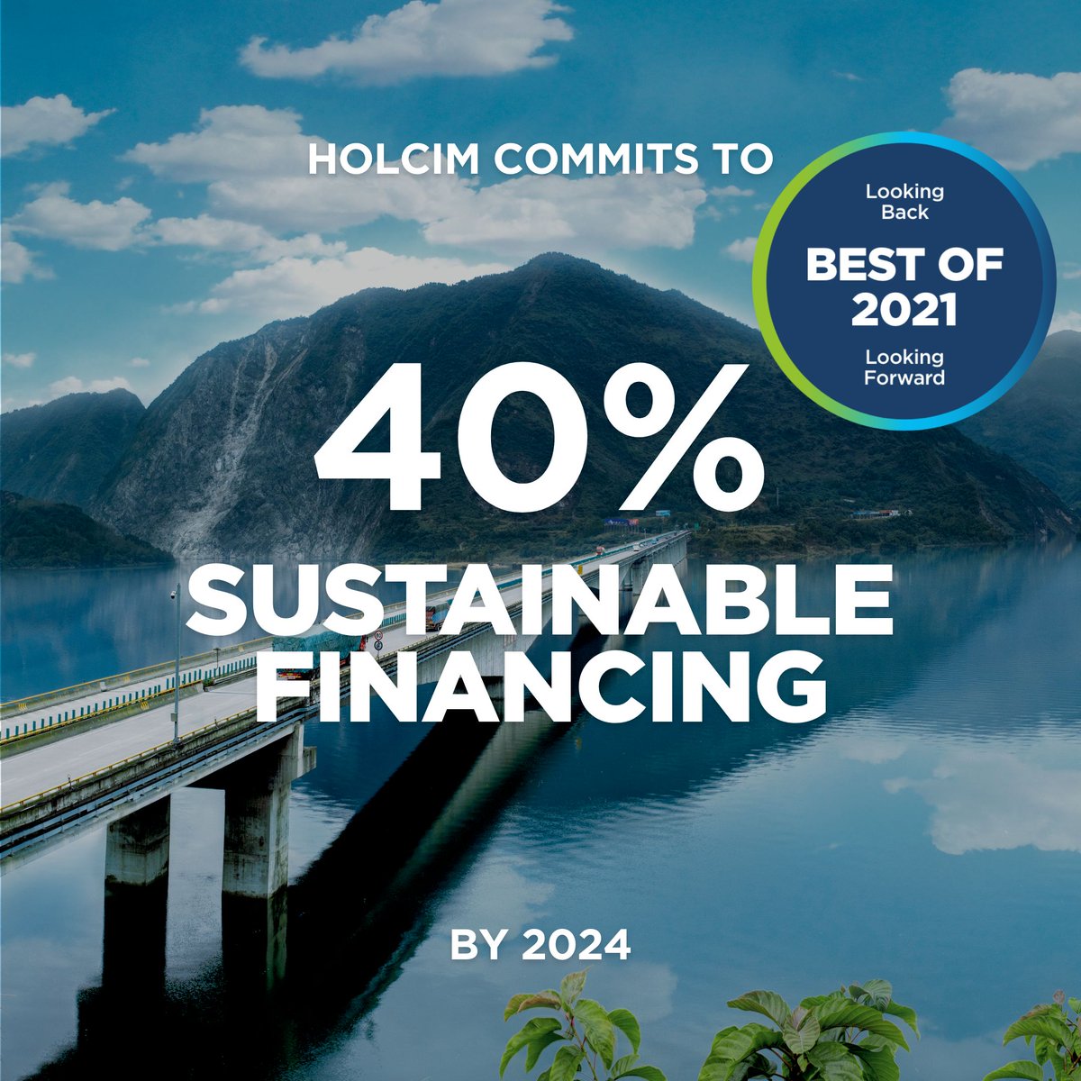 Holcim's tweet photo. By committing to at least 40% sustainable financing by 2024, this year we put climate action, water preservation and safety at the heart of our strategy.
Find out more: https://t.co/ocib2tzX90
#SustainableFinance #CFOtaskforce #SustainableDevelopmentGoals #BuildingProgress https://t.co/rM31FV7ved