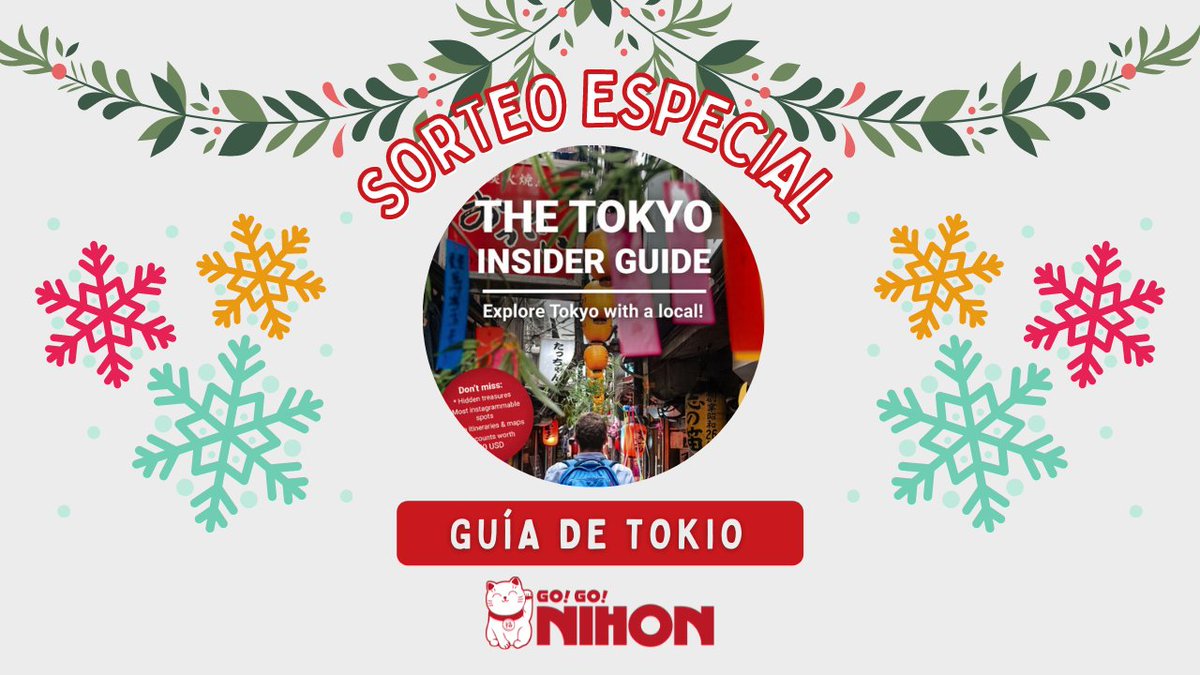 kdjpodcast's tweet image. 🎁 ¡Os traemos un SORTEO DE #Navidad &amp;amp; #ReyesMagos con @gogonihon!

📖 ¡The Tokyo Insider Guide: Explore Tokyo with a local!

¿Cómo participar?

1. ME GUSTA ❤️ + RETWEET 🔁

2. SEGUIR A:

✅ @kdjpodcast

✅ @gogonihon 

🎄 ¡Mucha suerte!