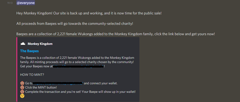 SolanaWormsNft's tweet photo. The scam link is still being spammed from the announcement they made saying it's fixed, either you scammed people on purpose or you are really incompetent at what you do!
#NFTCommunity #Solana #SolanaNft 
@MonkeyKingdom_ https://t.co/i7BQc4T5M6