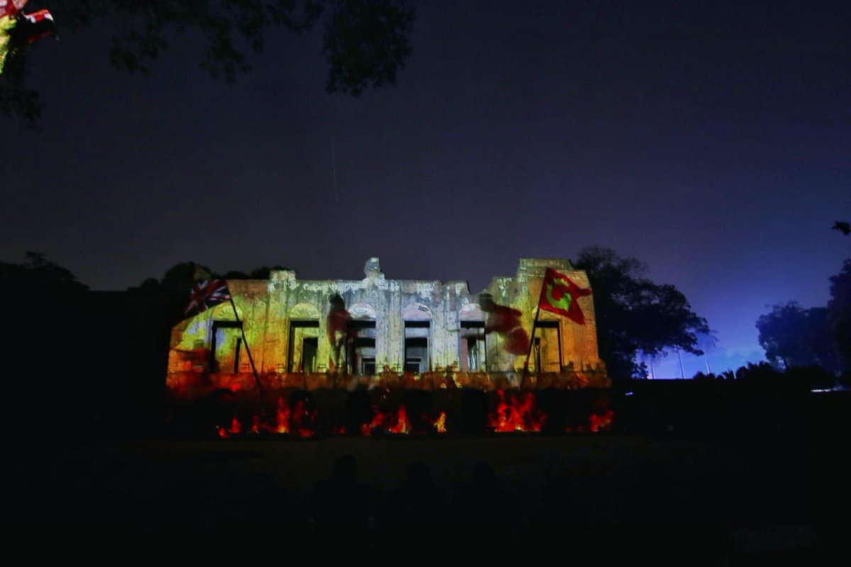 uptourismgov's tweet photo. Starting from today #Lucknow’s Residency has initiated with daily Sound &amp; Light Show. This evening, 57 people became the eminent spectator of the very first display.
You can also come and enjoy this breathtaking presentation!
#AmritMahotsavDroneShow
#AmritMahotsav https://t.co/EtsIoC9mTX