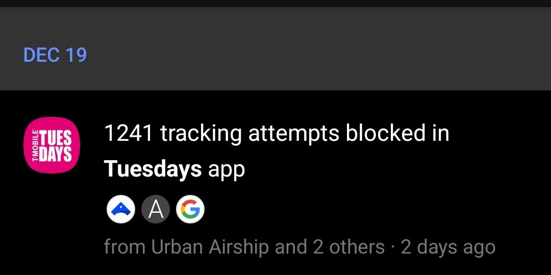 kmcla_'s tweet photo. Why is @TMobile trying to track so much info with their #TMobileTuesdays app? $2 off off gas and ads for stuff no one wants isn't worth the malware. Thankfully, @DuckDuckGo has my back. #GetThanked #TMobile https://t.co/3vIR0JY70w