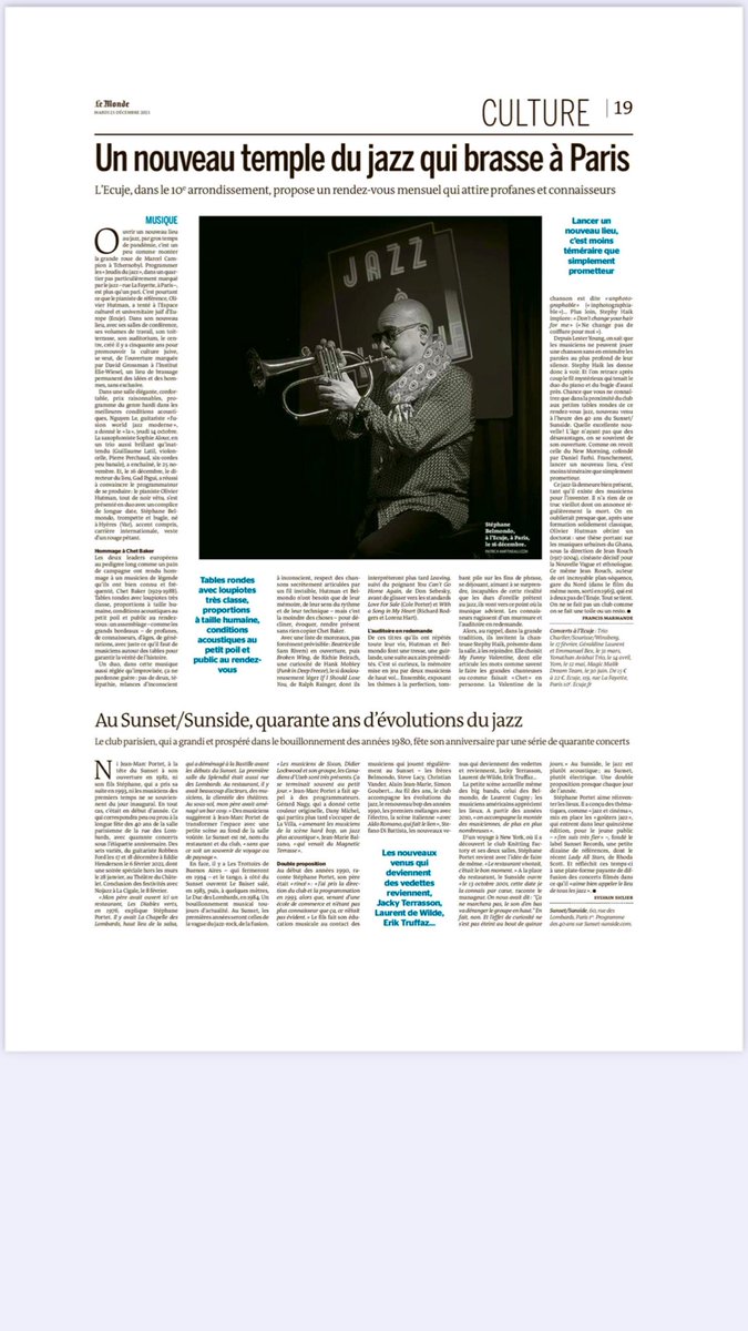 dans le Monde merci Francis Marmande