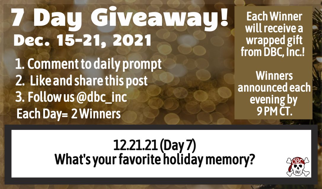 dbc_inc's tweet photo. Win a FREE wrapped gift (book/s)!🎉🎁
🎁2 Winners will WIN a wrapped gift from DBC 
EVERY DAY for 7 Days! (Day 7)
Winners= 12.21.21 by 9ish PM CT
To Enter:
1. Comment w/Response to Daily Prompt
2. Like &amp; Share this Post
3. Follow Us @dbc_inc
4. #7DayGiveaway

#LeadLAP #tlap https://t.co/zKEXIqCazK