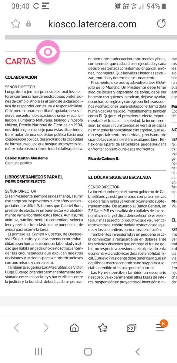 ricardocarbone's tweet photo. Mi humilde recomendación al presidente electo @gabrielboric https://t.co/0EOZFwfY1j