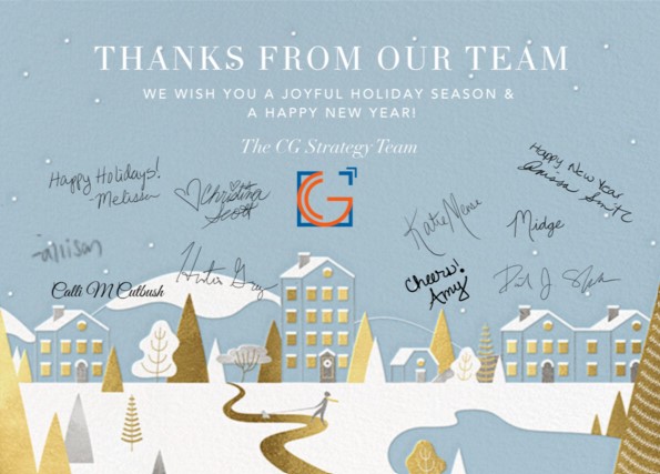 CGStrategyDC's tweet photo. The entire CG Strategy team is wishing you a joyful holiday season and a Happy New Year! #HappyHolidays https://t.co/LhtUPbkqJm