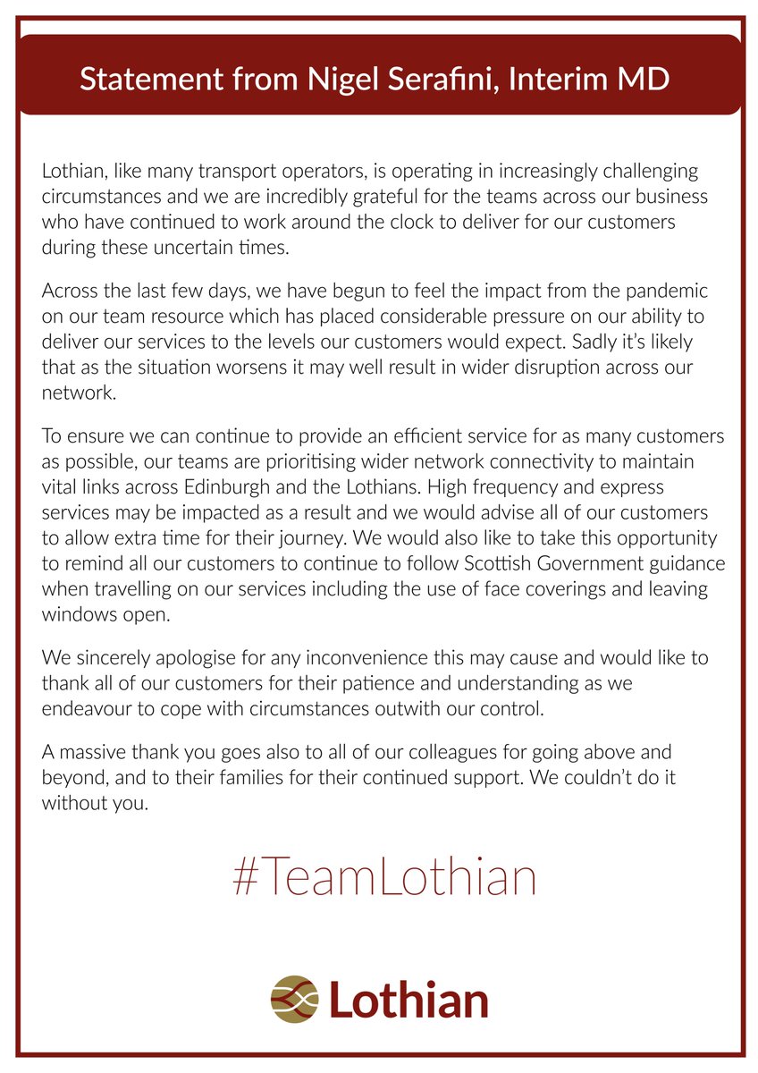 Lothian Buses tweet media