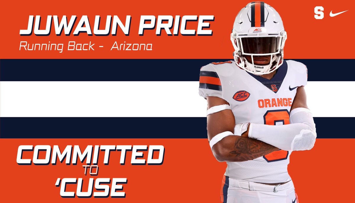 JuwaunPrice_2's tweet photo. 100% COMMITTED!!🍊🍊 let’s work!  @CuseFootball https://t.co/R5g9oRLYih