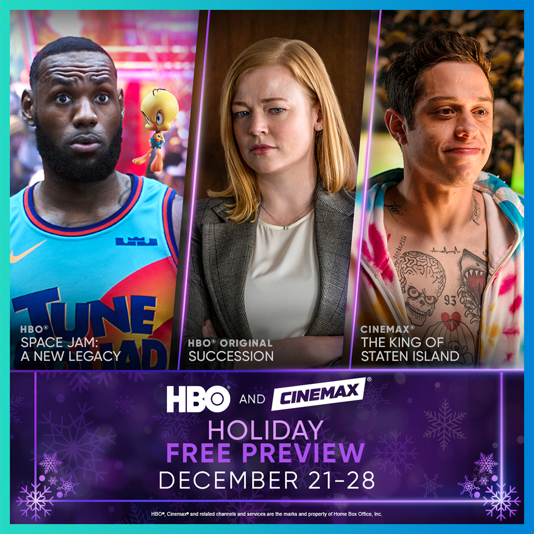 At Optimum, we’re committed to keeping you entertained this holiday season. Enjoy the gift of an HBO Free Preview, on us! Now through December 28, tune in to HBO to watch Space Jam: A New Legacy, Succession, King of Staten Island and more! Check your TV lineup to start watching. https://t.co/ZuU8uI3HYk