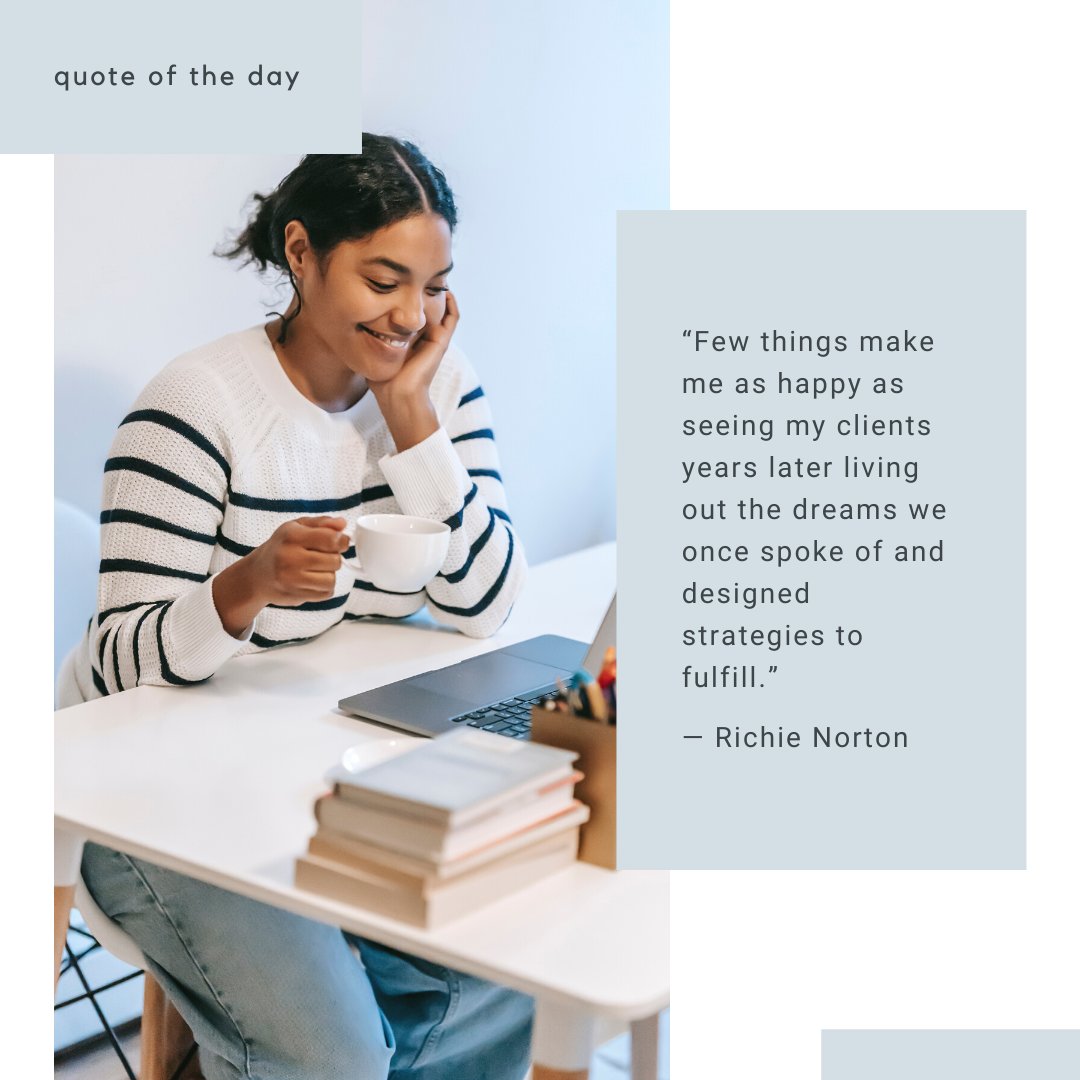 pandas_web's tweet photo. "Few things make me as happy as seeing my clients years later living out the dream we once spoke of and designed strategies to fulfill." - Richie Norton

#SmallBusiness #websitedesign #michigansmallbusiness #webdesigner #webdevelopment #smallbusinessowner #quote #quotes https://t.co/vhXnAqxGZs