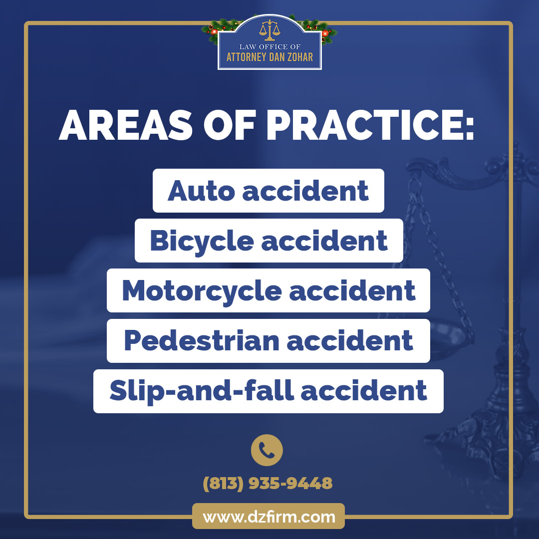 Have you been injured in an auto, bicycle, motorcycle, pedestrian, or slip and fall accident?

For 30+ years, attorney Dan Zohar has handled all of those cases.

Give us a call today at 📱 (813) 935-9448 or visit 💻  dzfirm.com.

#dzf #dzfirm #personalinjury