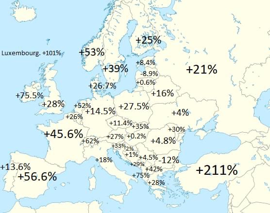 1960'dan günümüze nüfus değişimi oranı.