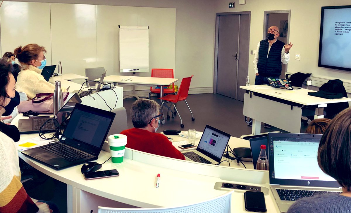 On parle #desinformation &amp; outils de vérification de l’#information au #Mediacampus avec <a href="/dteyssou/">Denis Teyssou</a> et l’équipe du #knowledgehub <a href="/audencia/">Audencia</a> : une journée de formation passionnante et inspirante pour la suite ! #InfoResponsable #ECOS
