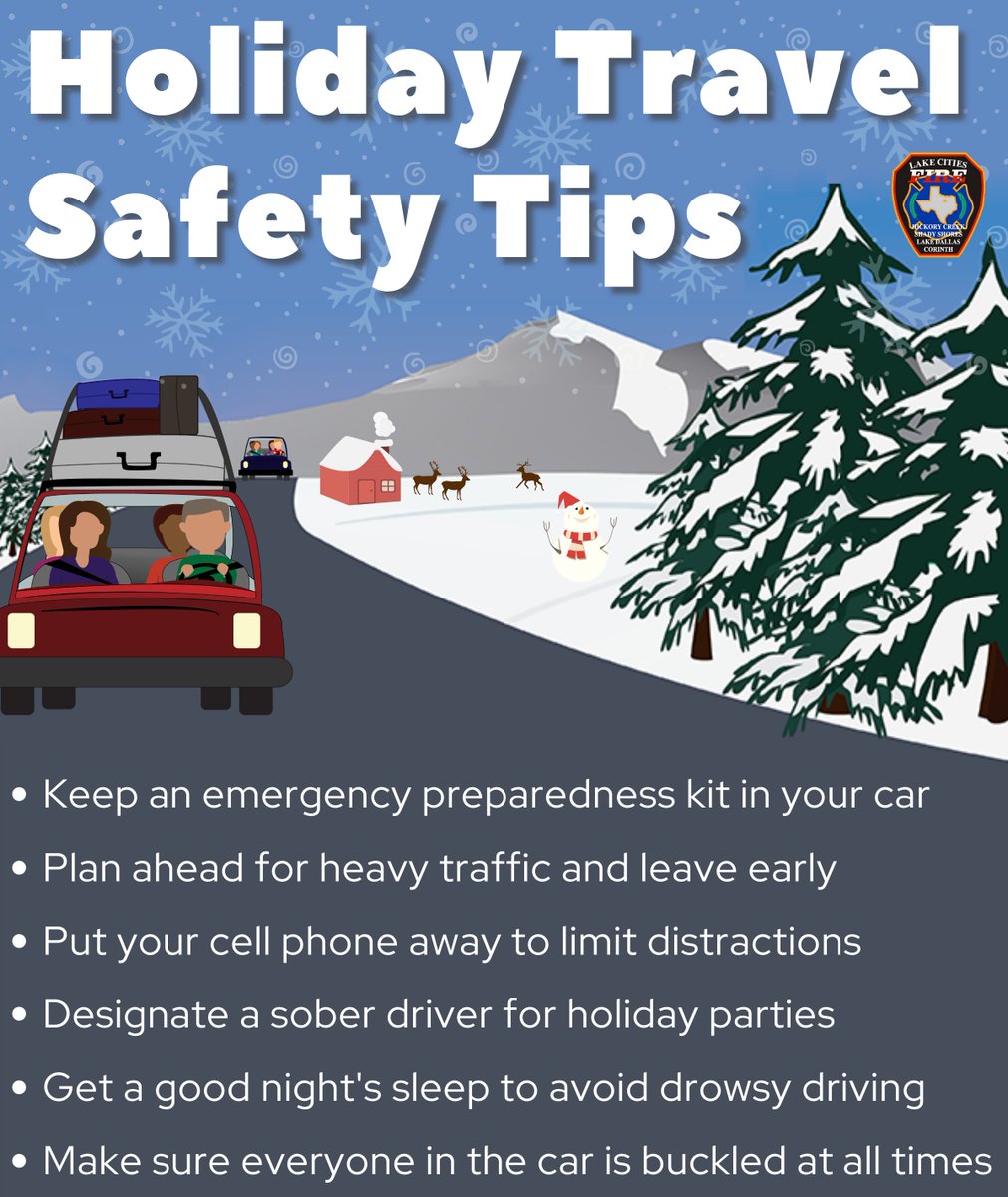 LCitiesFD's tweet image. Do you plan on traveling this holiday season? Make sure to follow these 6 safety tips to keep you and your family safe while still enjoying the most wonderful time of the year!